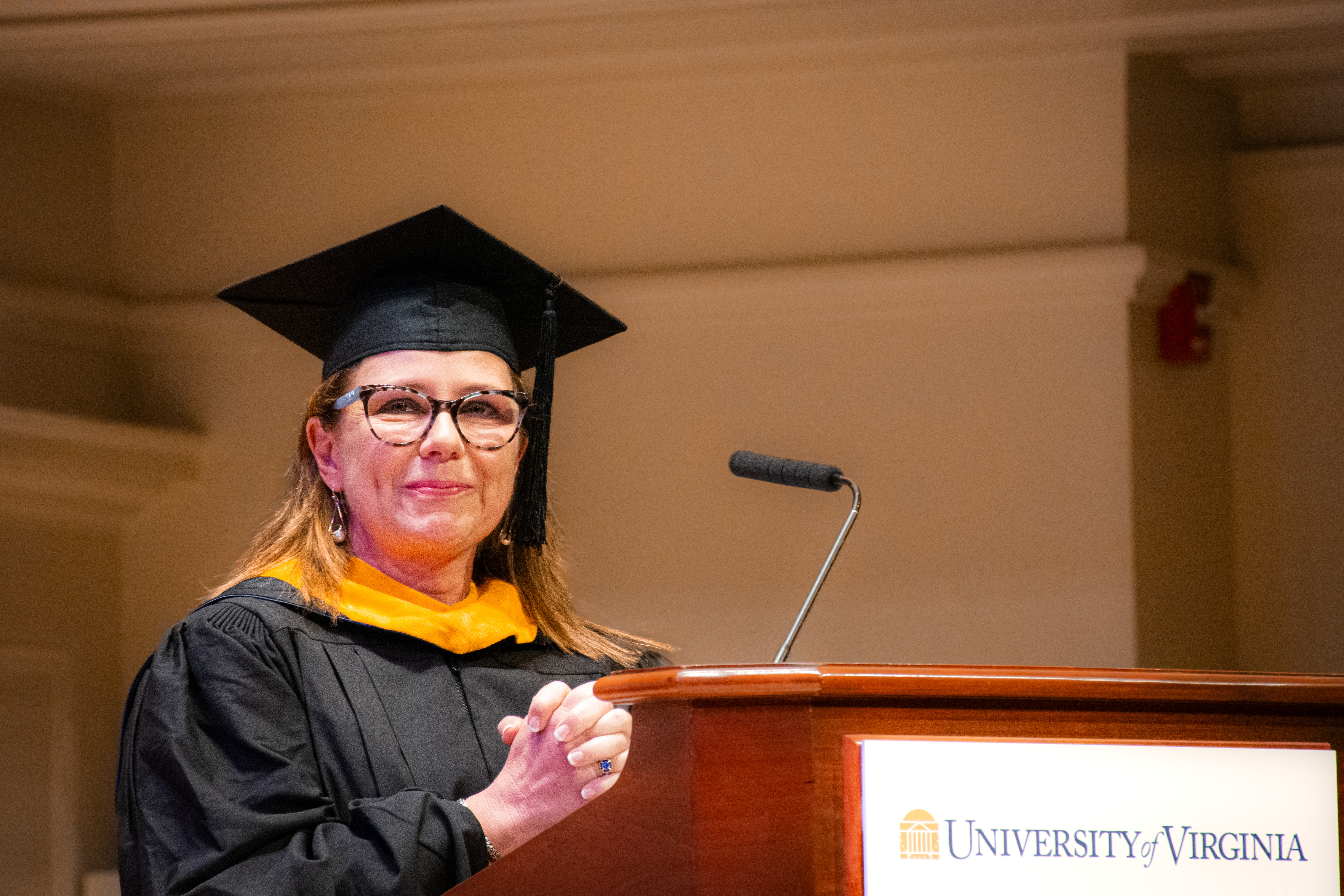 Heidi Lanford speaks at graduation.