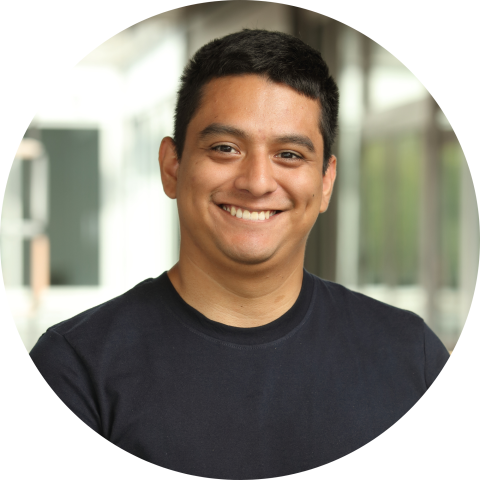 UVA Data Science PhD student Marco Gutierrez Chavez in black shirt professional headshot circle crop