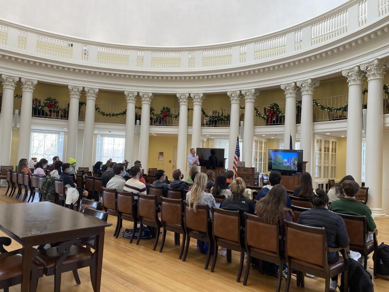 Image of Data Science Systems Class being taught in the Dome Room
