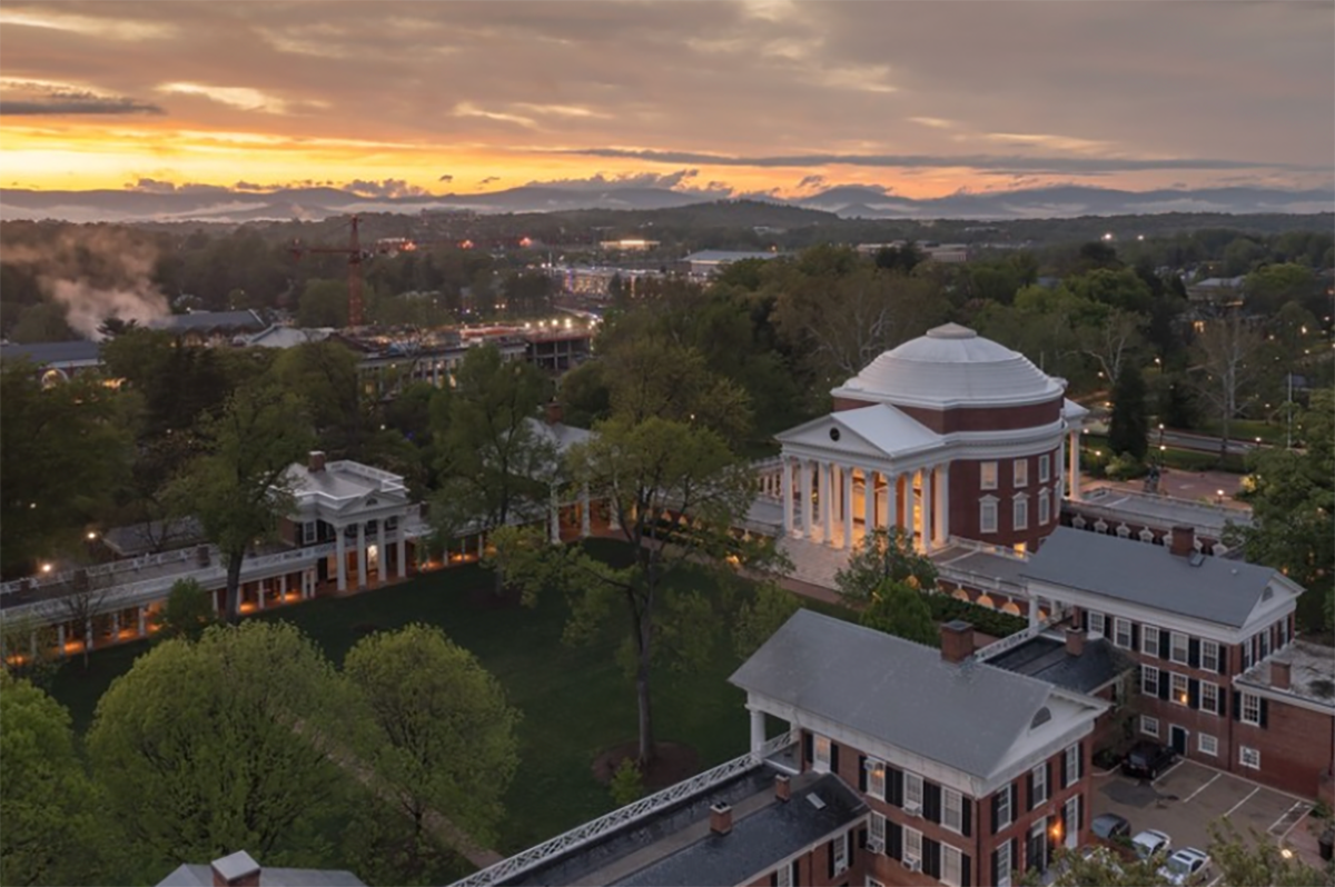 UVa Rotunda and Lawn sunset scene