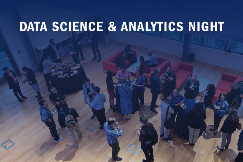 Spring Data Science & Analytics Night, image of group gathering and networking