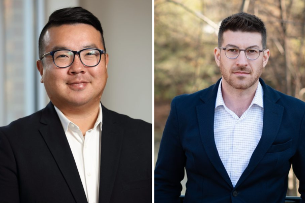 Photo of Professors Stephen Baek (left) and Alex Gates.