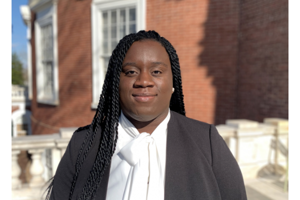 Angela Boakye Danquah standing outside at UVA