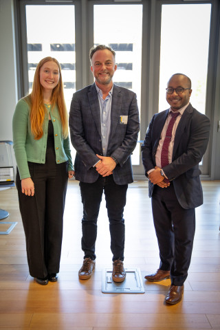 From left: Catherine Young, Kane Geyer, and Reggie Leonard at the April 17 Modeling Your Future event. 